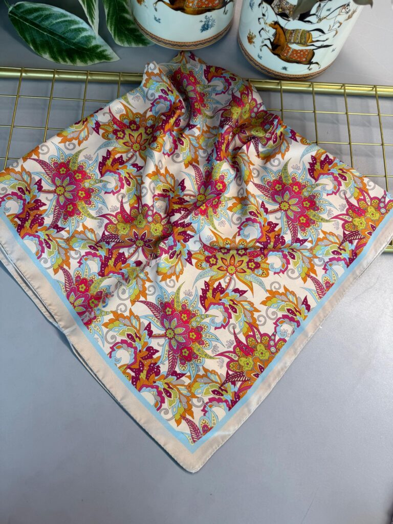 Mimoza Desen Vual İpek Eşarp-6203408-Fuşya