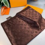 Lv  İthal Yün  İpek Şal Tam Set Kutulu Sertifikalı-Acıkahve