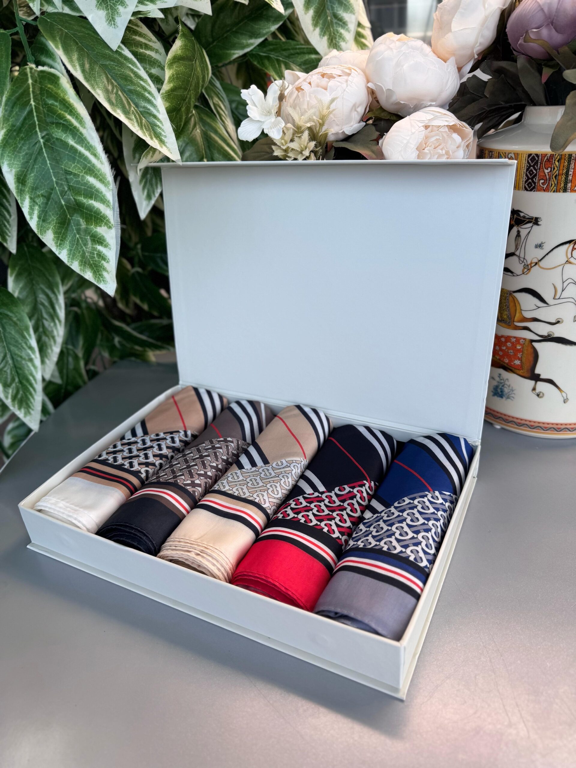 Burbery 5'li Pamuk Şal Seti