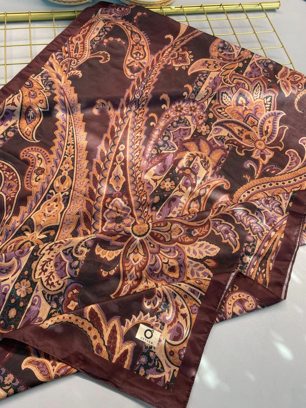 İnci Gecesi Desen Pamuk İpek Şal-10004-BORDO - Görsel 6