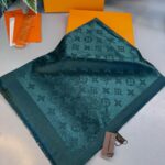 Lv  İthal Yün  İpek Şal Tam Set Kutulu Sertifikalı-Zümrüt