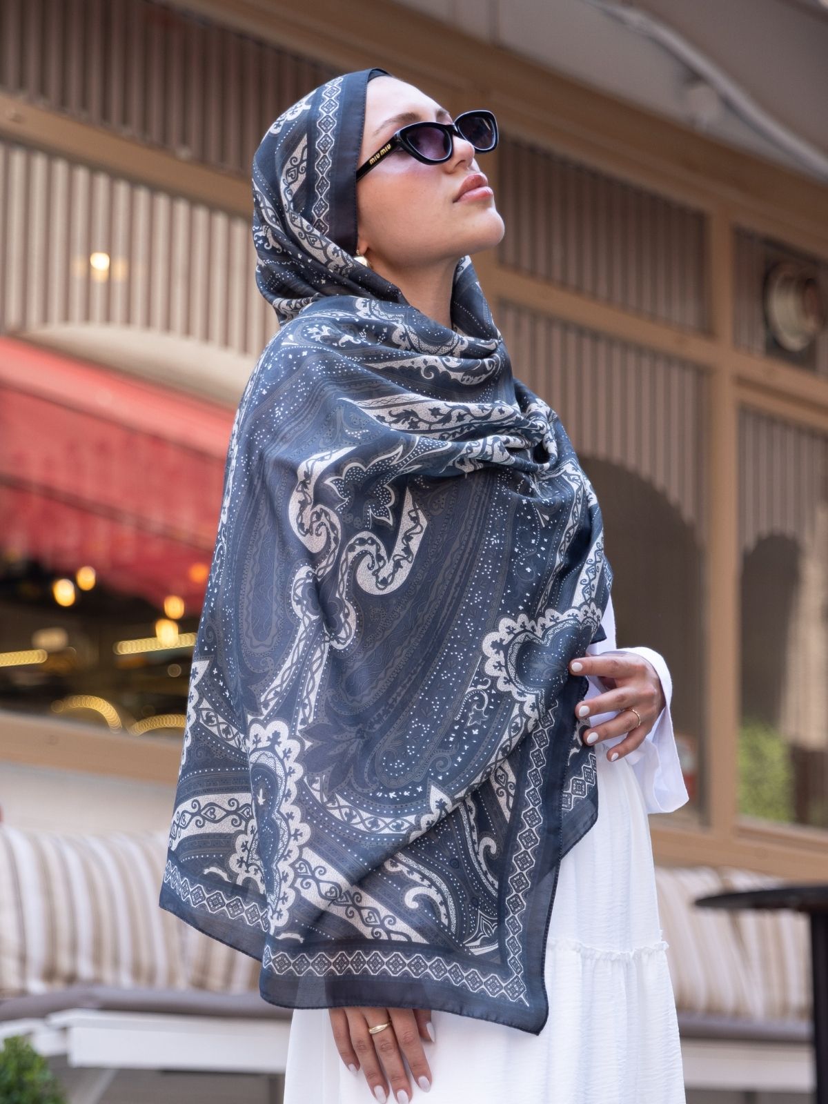 SAHRA DESEN PAMUK İPEK ŞAL-10005-ÇAM YEŞİLİ - Görsel 4