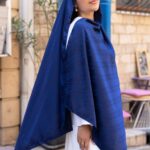 Sedef  Desen Pamuk İpeksi Jakar Şal-53354-Lacivert