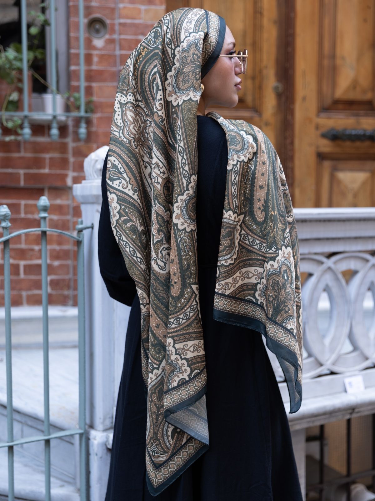 SAHRA DESEN PAMUK İPEK ŞAL-10005-TABA - Görsel 4