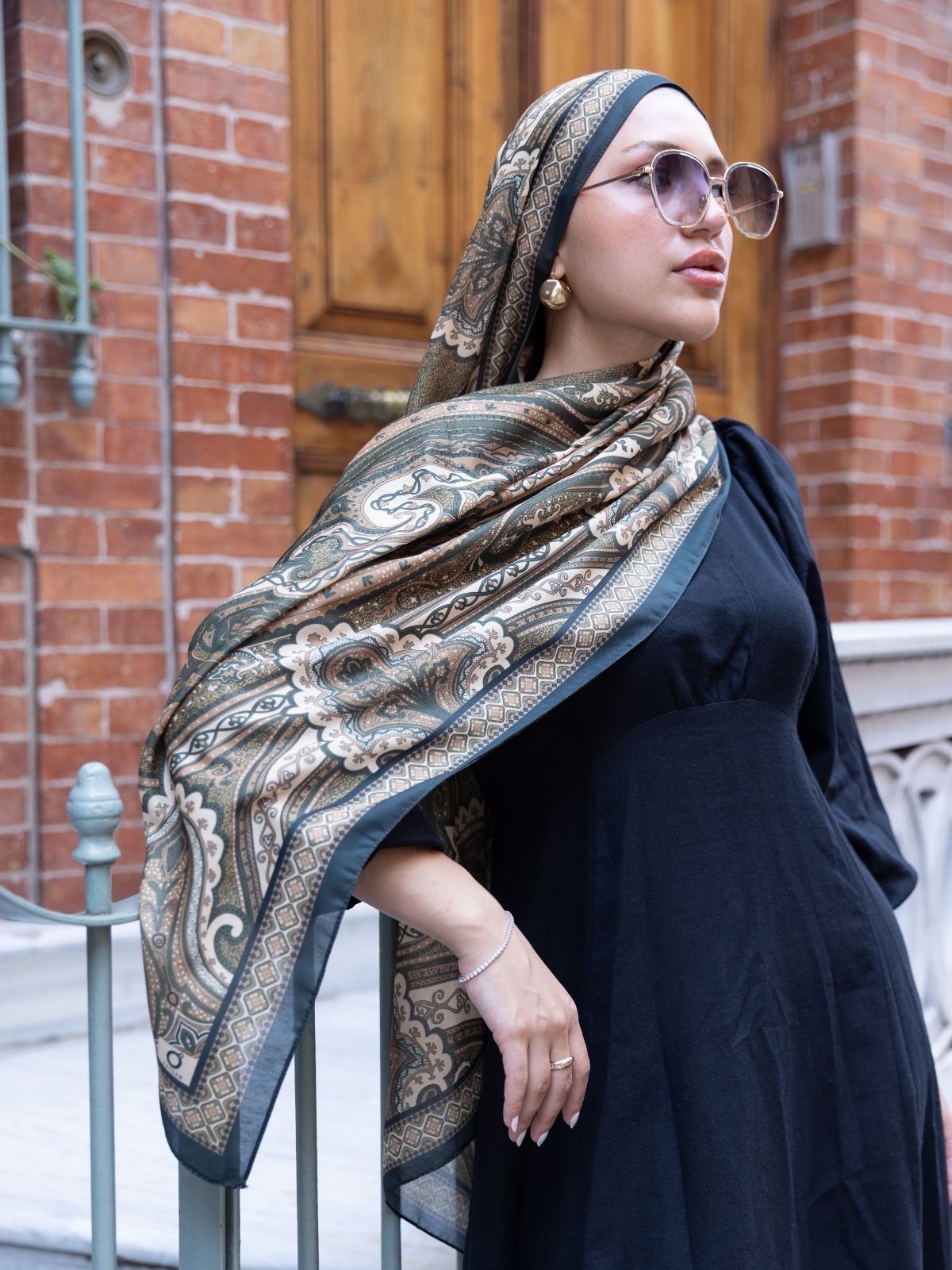 SAHRA DESEN PAMUK İPEK ŞAL-10005-TABA