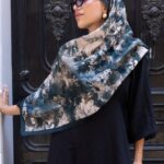 Mystic Bloom Desen Pamuk İpek Şal-Küllü kahve