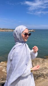 G Desenli İpek Kaşmir Çift Taraflı Şal 440344- Gümüş Gri