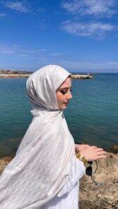 Dior Desenli İpek Kaşmir Çift Taraflı Şal 78002 - Ekru