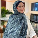 Touch Fourty Floral Desen Pamuk İpek Şal-202343-Mint