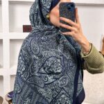 Touch Divan Desen İthal Pamuk Şal-2626202-Mint