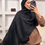 Puzzle Desen Pamuk İpeksi Jakar Şal -54256-Siyah