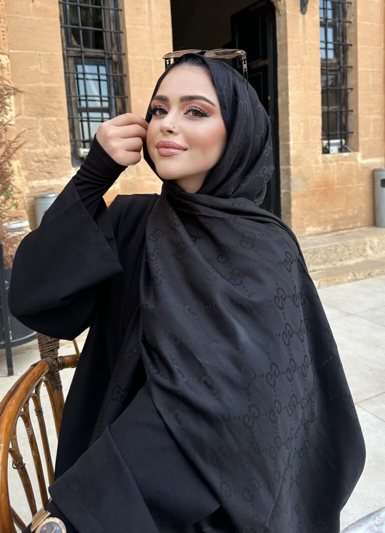 G Desen Pamuk İpeksi Jakar Şal 908204 - Siyah