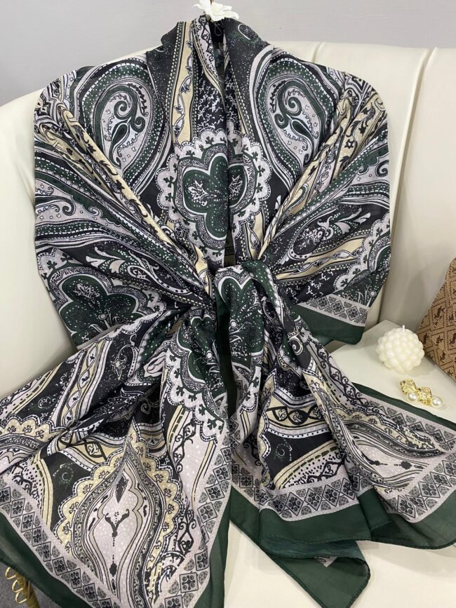 Etro Pamuk İpek Şal 987654- ZÜMRÜT