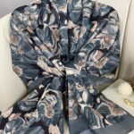 PAPATYA DESEN PAMUK İPEKSİ ŞAL 25896- ANTRASİT