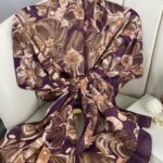 PAPATYA DESEN PAMUK İPEKSİ ŞAL 25896- MÜRDÜM