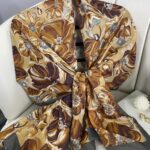 PAPATYA DESEN PAMUK İPEKSİ ŞAL 25896- KARAMEL