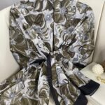 PAPATYA DESEN PAMUK İPEKSİ ŞAL 25896- KAHVE