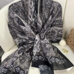 Etro Etnik Desen Pamuk İpek Şal - 23564 - SİYAH