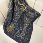 Touch İthal Etnik Desen Pamuk İpek Şal- 99880 -Füme