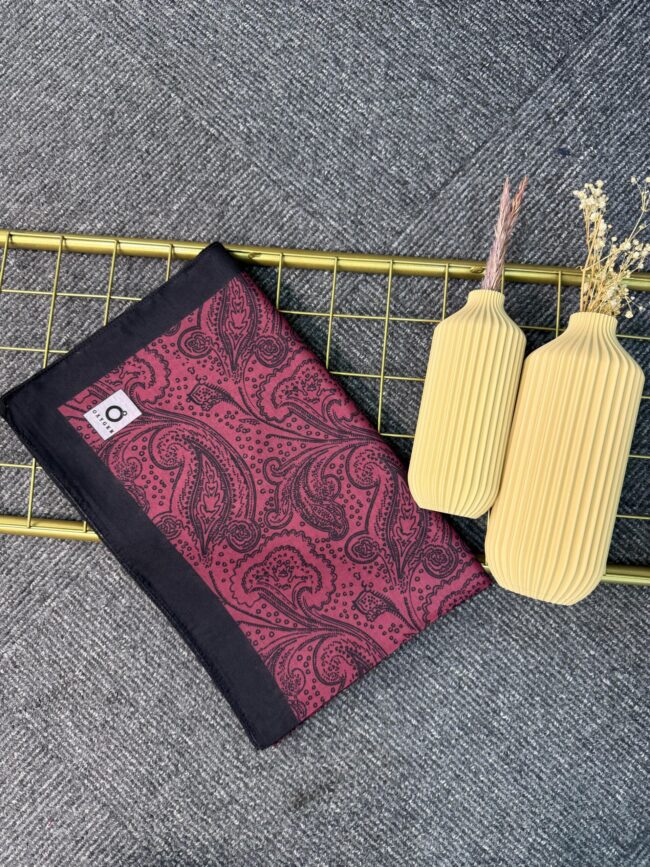 Asil Desen Pamuk İpeksi Şal – 452103-Bordo