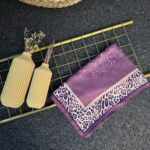 Leopar Detaylı Pamuk İpek Şal-456654-Gül Kurusu