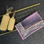 Leopar Detaylı Pamuk İpek Şal-456654-Lila