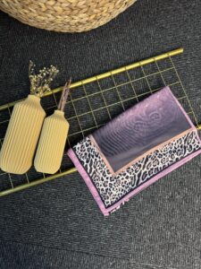 Leopar Detaylı Pamuk İpek Şal-456654-Lila