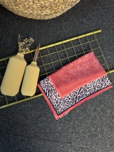 Leopar Detaylı Pamuk İpek Şal-456654-Somon