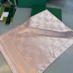 Gucci İthal Yün  İpek Şal Tam Set Kutulu Sertifikalı-Pudra