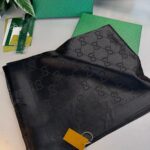 Gucci İthal Yün  İpek Şal Tam Set Kutulu Sertifikalı-Siyah