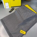 Fendi  İthal Yün  İpek Şal Tam Set Kutulu Sertifikalı-Antrasit