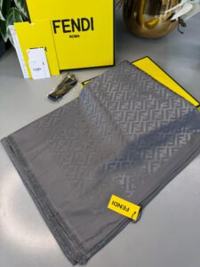 Fendi  İthal Yün  İpek Şal Tam Set Kutulu Sertifikalı-Antrasit