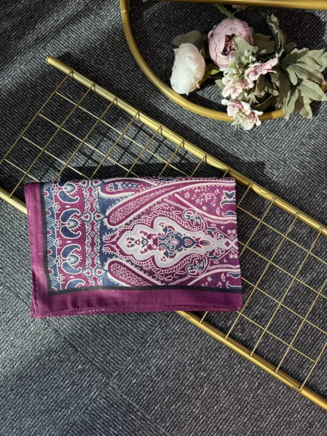 Otantik Desen Pamuk İpek Şal-259400-Bordo