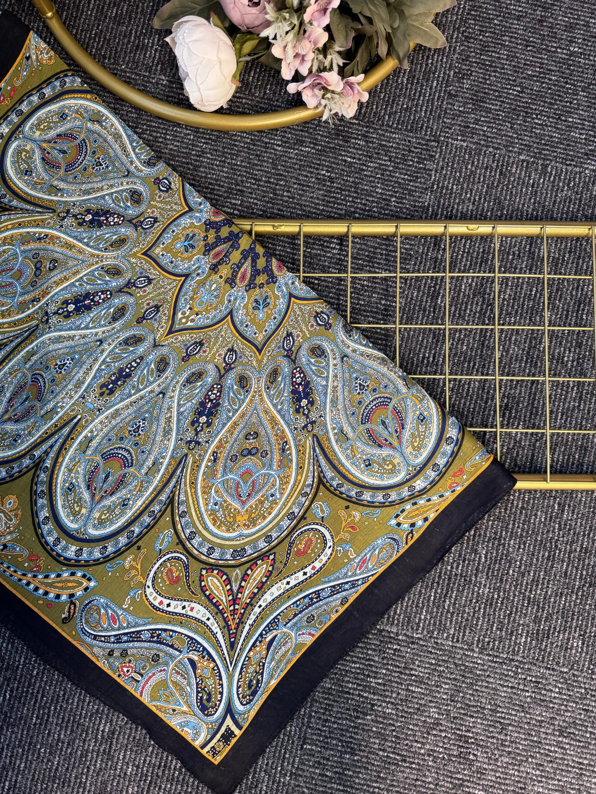 Desenname Pamuk Şal-406465-Zeytin Yeşili