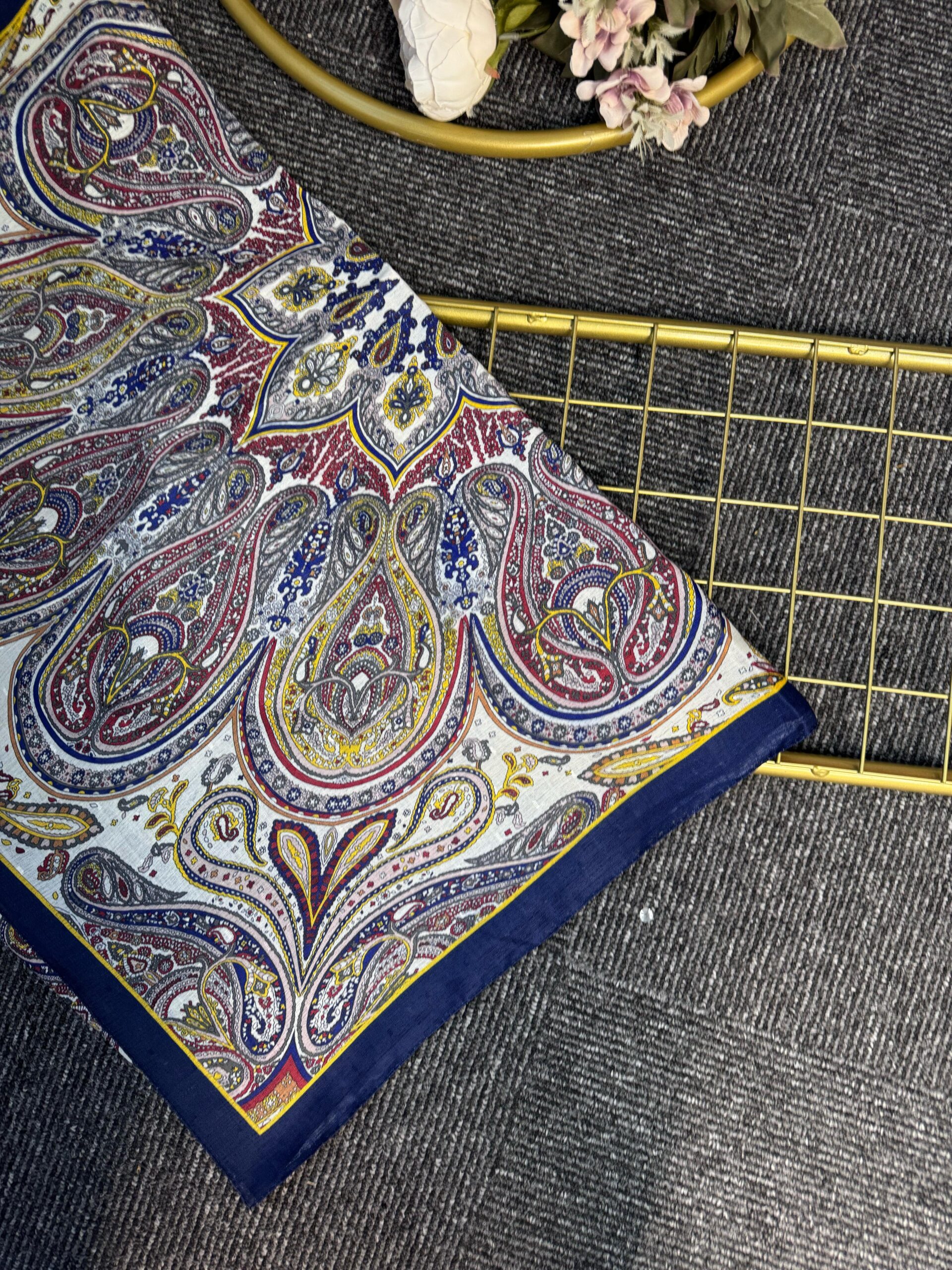 Desenname Pamuk Şal-406465-Lacivert