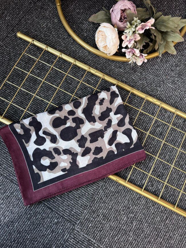 Gölge Motif Pamuk Şal-383561-Acıkahve