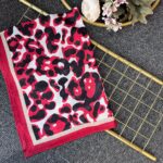 Gölge Motif Pamuk Şal-383561-Kırmızı