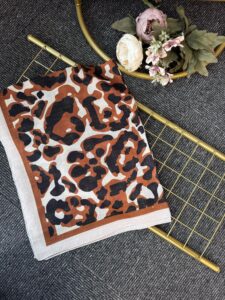 Gölge Motif Pamuk Şal-383561-Tarçın