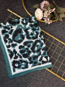 Gölge Motif Pamuk Şal-383561-Zümrüt