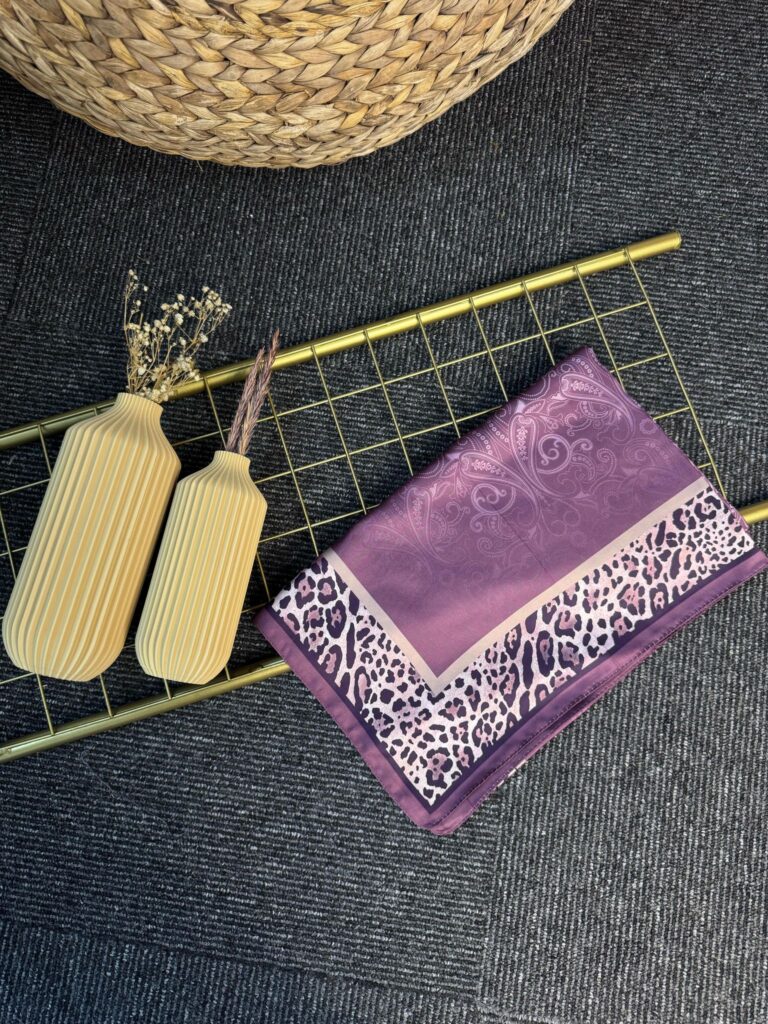 Leopar Detaylı Pamuk İpek Şal-456654-Yasemin Gölgesi