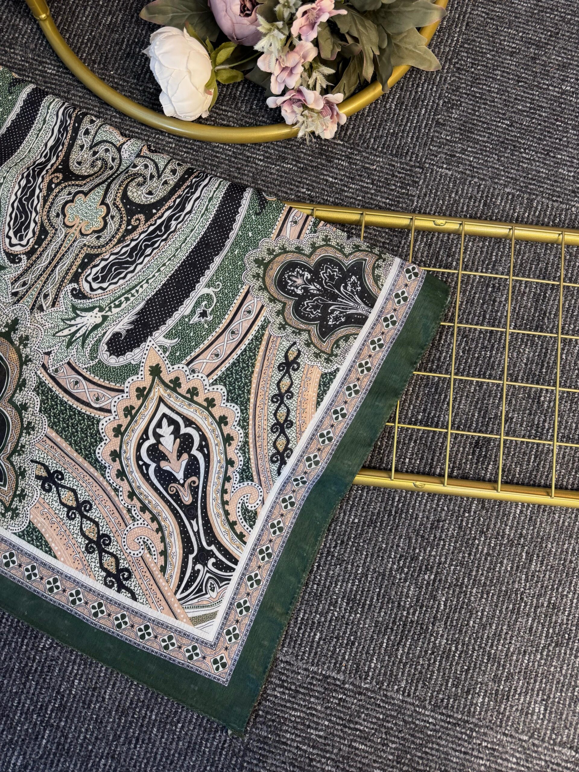 Rüya Sarayı Pamuk Şal-900080-Zümrüt