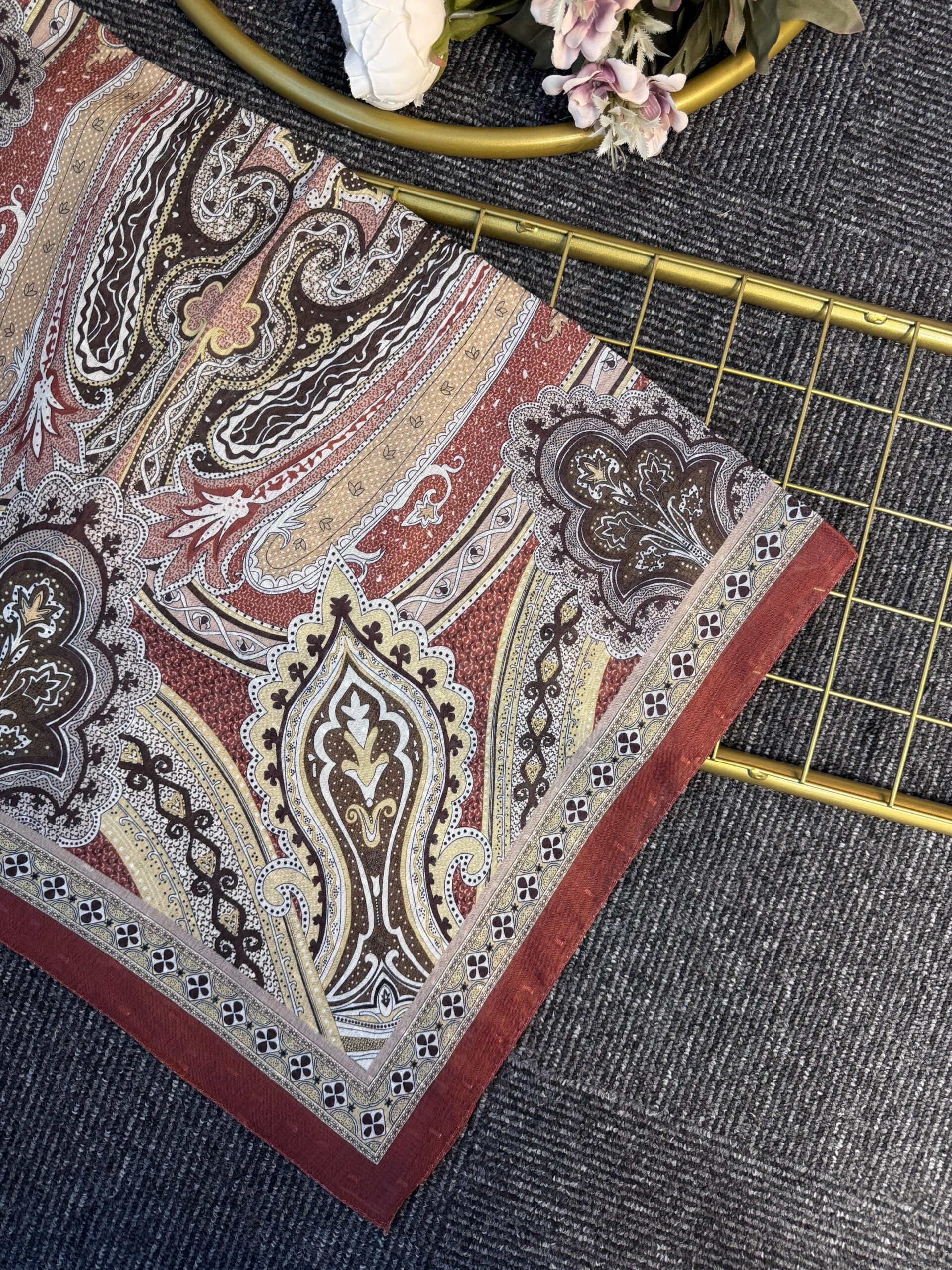 Rüya Sarayı Pamuk Şal-900080-Kiremit