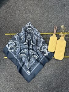 Etro Desen Pamuk Soft Eşarp 27091 -Duman Grisi