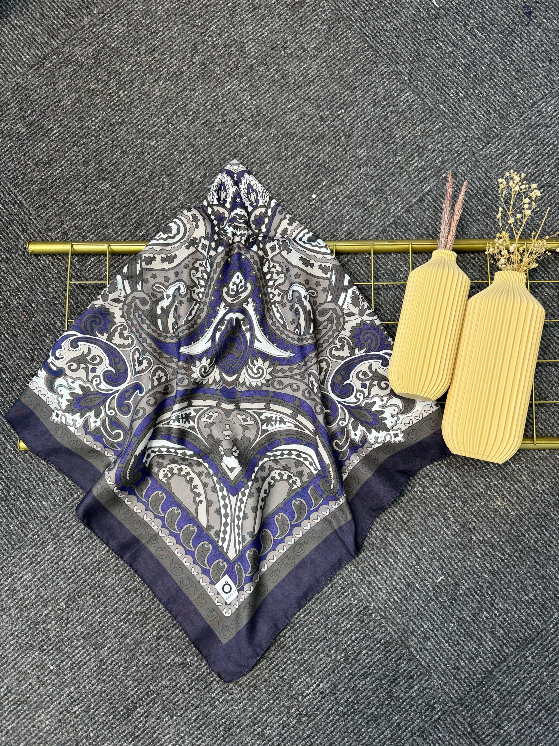 Etro Desen Pamuk Soft Eşarp 27091 -Lavanta