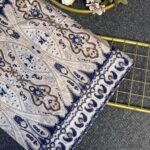 Retro Rüzgarı Pamuk Soft Şal-089605-Lacivert