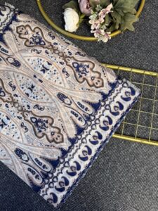 Retro Rüzgarı Pamuk Soft Şal-089605-Lacivert