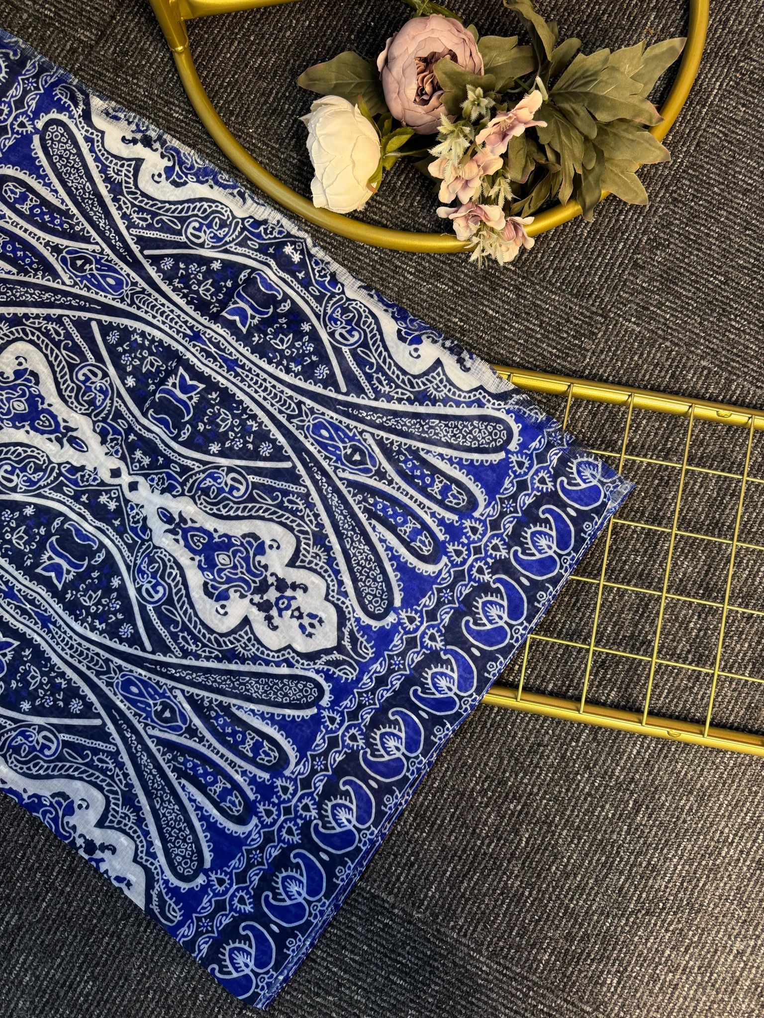 Retro Rüzgarı Pamuk Soft Şal-089605-Saks