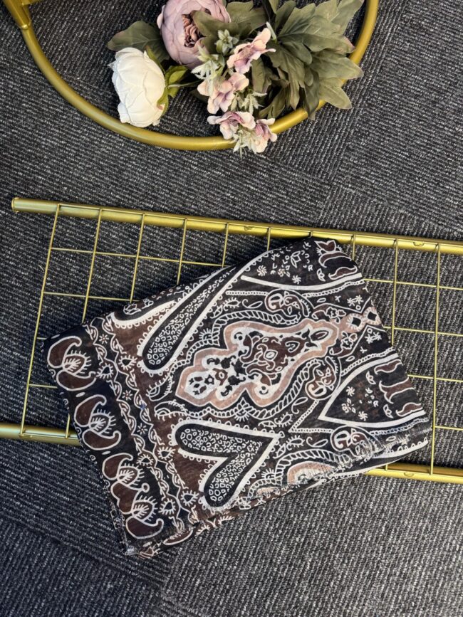 Retro Rüzgarı Pamuk Soft Şal-089605-Acıkahve