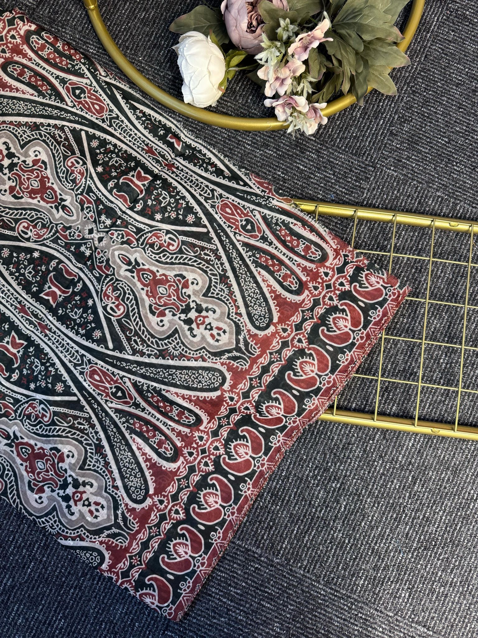 Retro Rüzgarı Pamuk Soft Şal-089605-Haki