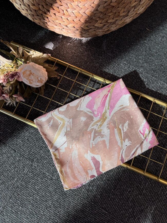 Dalgaların Dansı Naturel Pamuk Şal-443444-Şeftali